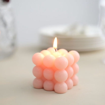 Home Collection Pack of 2 Bubble Cube Unscented Paraffin Wax Candles