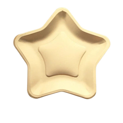 Home Collection 25Pack Star-Shaped Paper Plates Matte Gold 9"