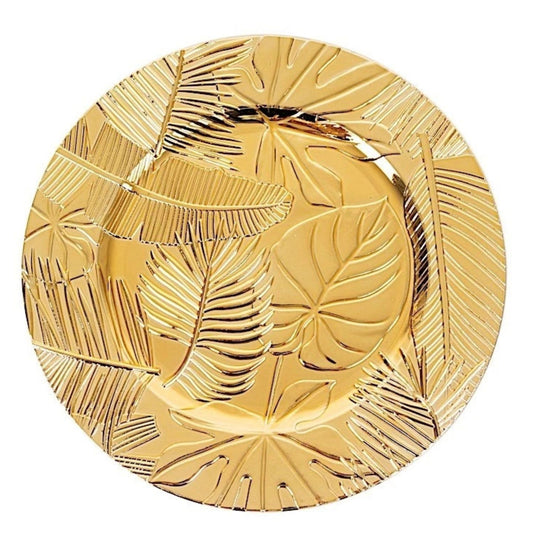Home Collection Metallic Acrylic Round Charger Plates Gold 13 Inch