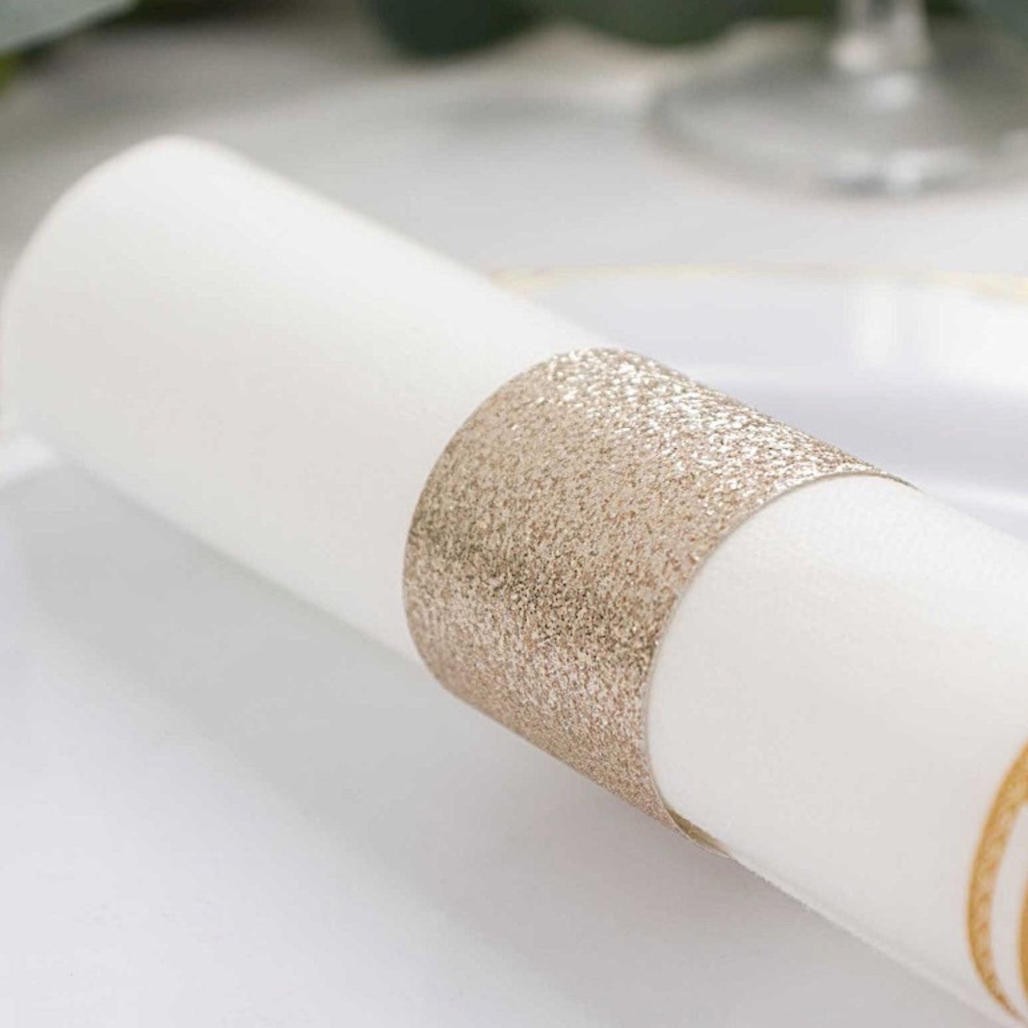 Home Collection 50Pack Disposable Glitter Paper Napkin Rings