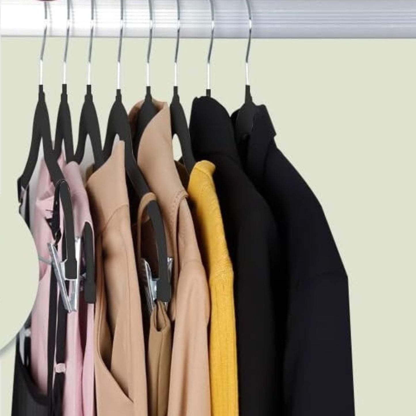 Home Collection Pack of 18 Non-Slip Velvet Pants Hangers with Movable Clips 16.8 Inch