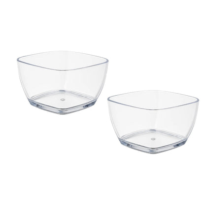 Home Collection Pack of 2 Acrylic Serving Bowls 5.5 Inch Clear Salad Snack Dish Set