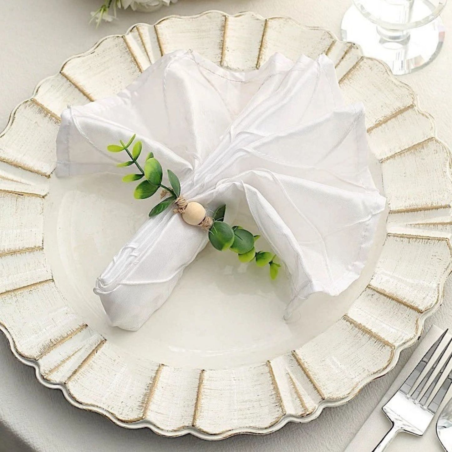 Home Collection 8-Pack Natural Green Jute Napkin Rings