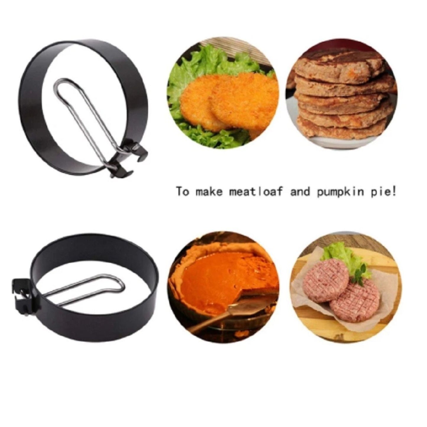Home Collection Pack of 2 Nonstick Egg Shaper Pancake Mold Ring Set