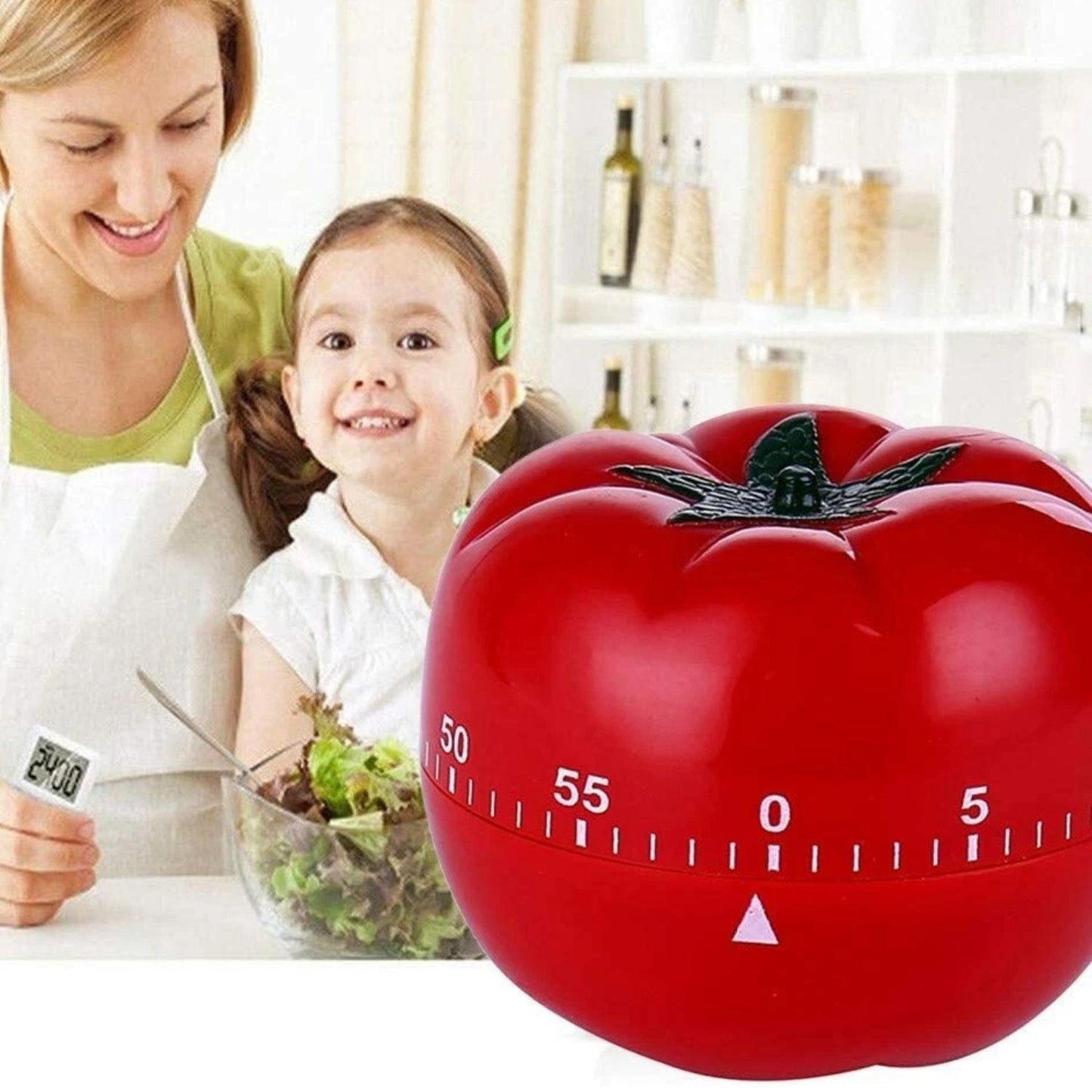 Home Collection Tomato Kitchen Timer 60-Minute Mechanical Timer