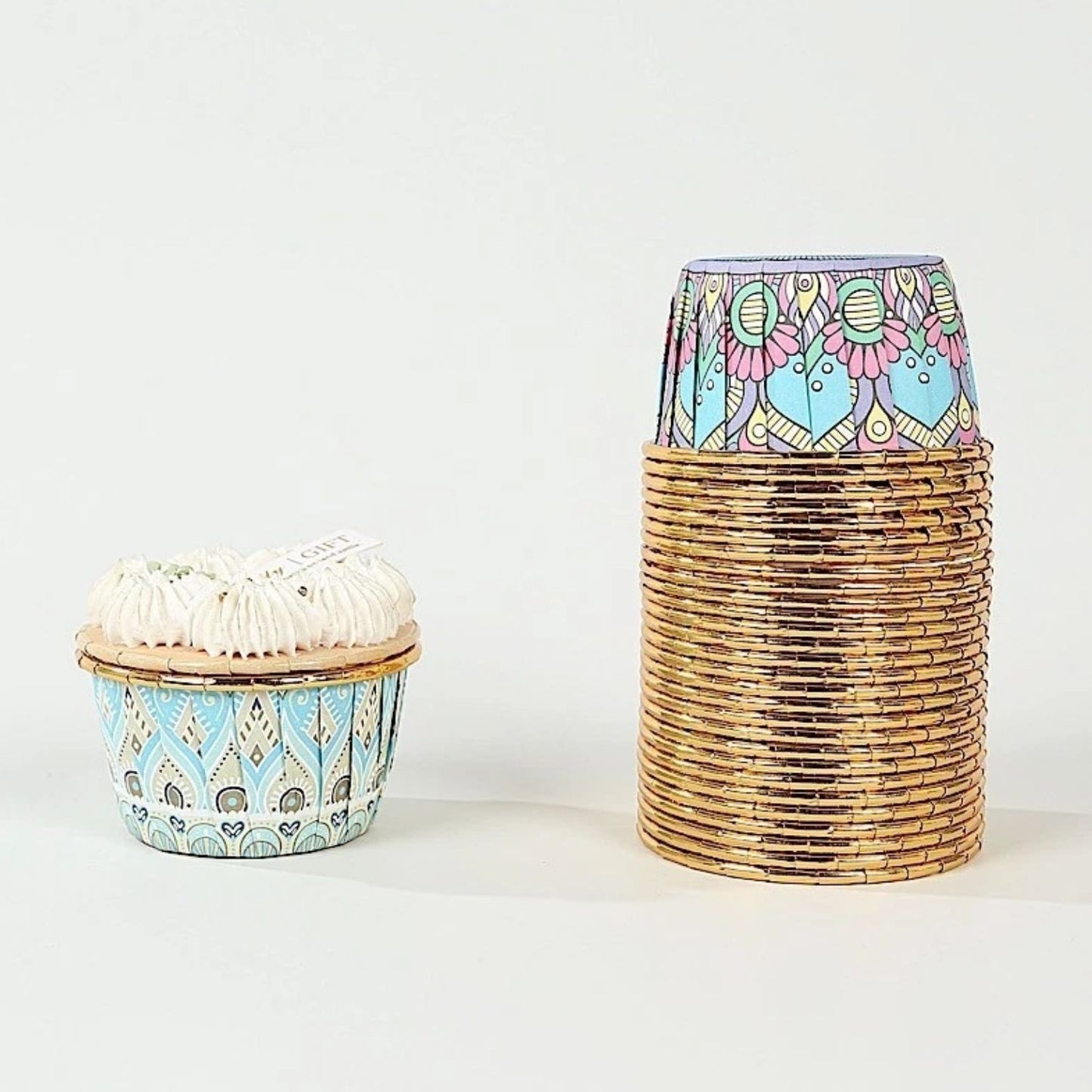 Home Collection Pack of 50 Assorted Paper and Foil Cupcake Liners