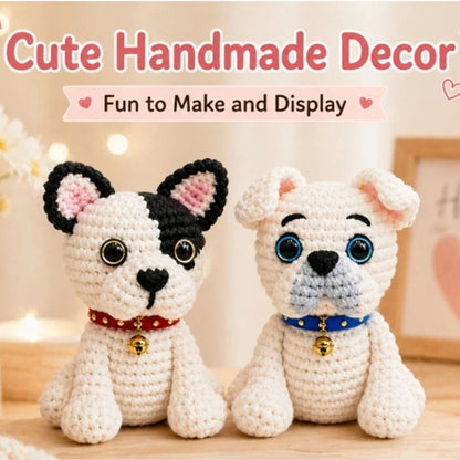 Home Collection Pack of 2 Bulldog Crochet Kit for Beginners