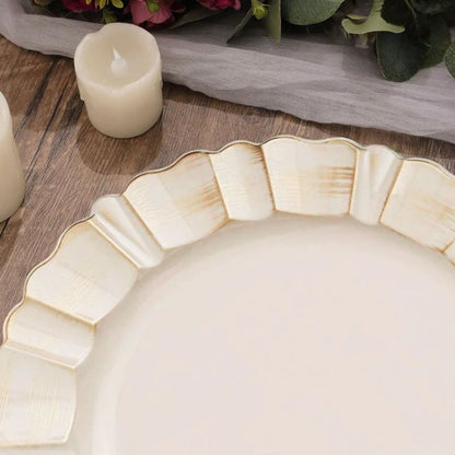 Home Collection 6-Pack Round Scalloped Trim Charger Plates 13"