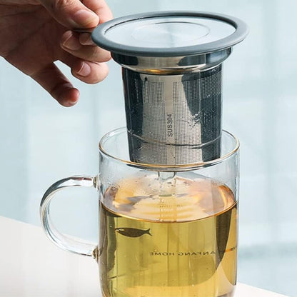 Home Collection Stainless Steel Tea Infuser with Silicone Lid Extra Fine Mesh Strainer