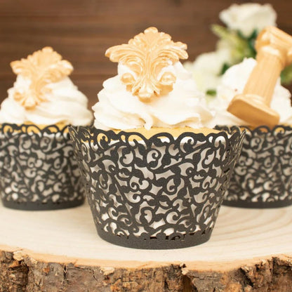 Home Collection Pack of 25 Laser Cut Lace Paper Cupcake Liners Muffin Wrappers