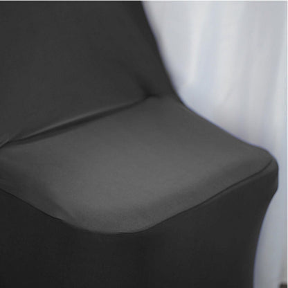 Home Collection Pack of 6 Spandex Folding Chair Covers with Glitter Metallic Back