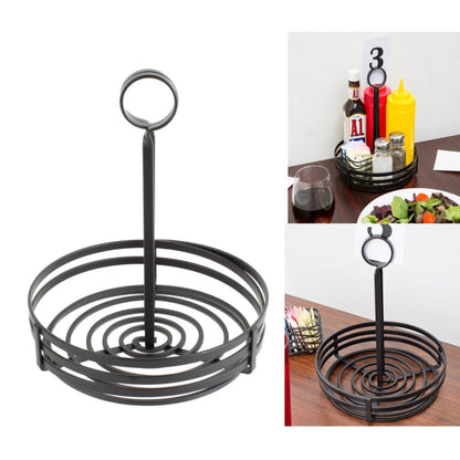Home Collection Black Iron Metal Condiment Caddy with Card Holder