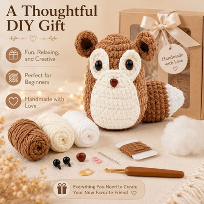 Home Collection Squirrel Crochet Kit for Beginners