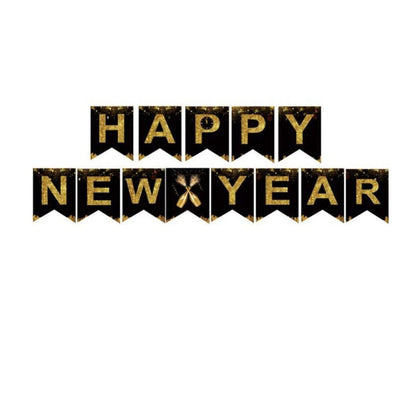Home Collection Happy New Year Balloon Banner Bunting Set