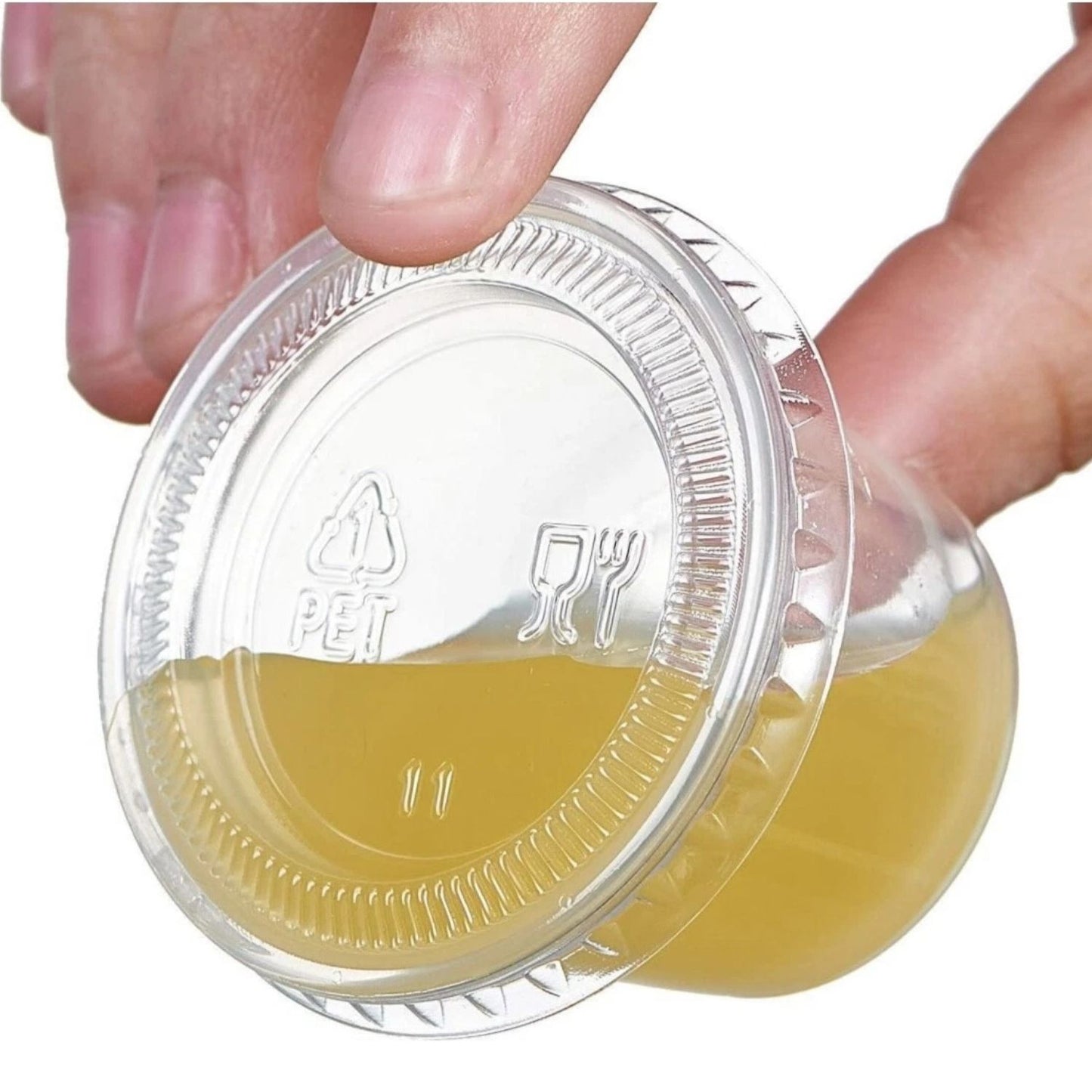 Home Collection 1 oz Clear Plastic Disposable Portion Cups with Lids
