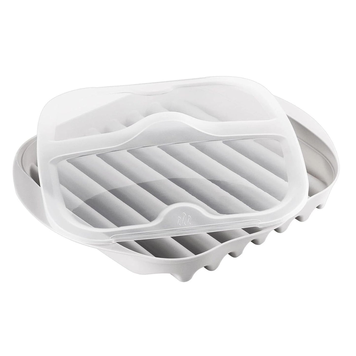 Home Collection Microwave Bacon Sausage and Poultry Cooking Tray with Splatter Lid