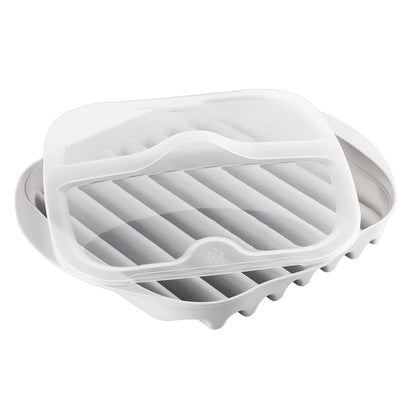 Home Collection Microwave Bacon Sausage and Poultry Cooking Tray with Splatter Lid