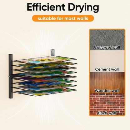 Home Collection Wall Mounted Metal Art Drying Rack with Removable Shelves