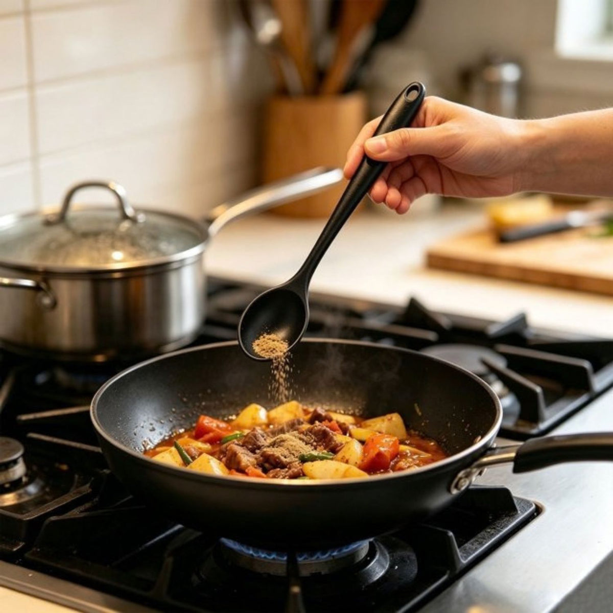 Home Collection Pack of 4 Silicone Cooking Spoons 10.6-Inch