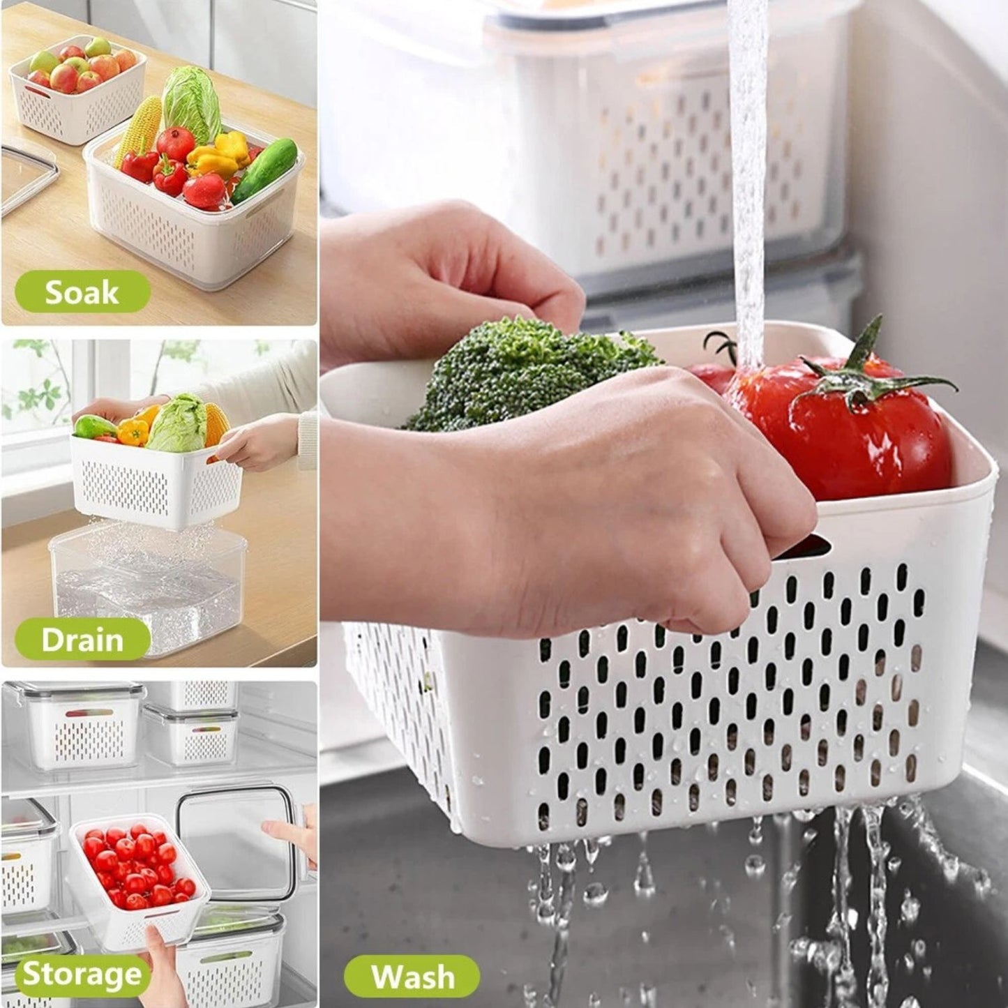 Home Collection Pack of 6 Kitchen Plastic Food Storage Containers