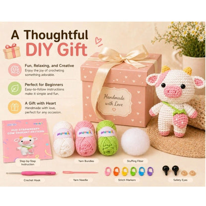 Home Collection Strawberry Pig Crochet Kit for Beginners