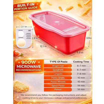 Home Collection Non-Stick Microwave Pasta Cooker with Portion Tool