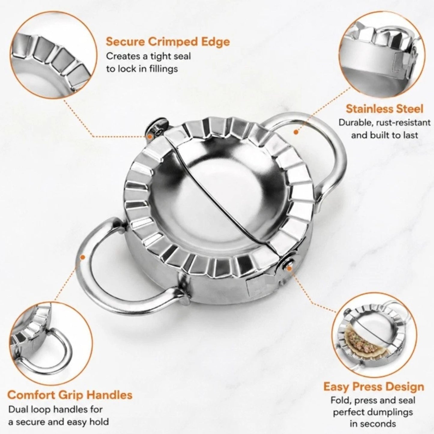 Home Collection Stainless Steel Dumpling Maker Press Mold