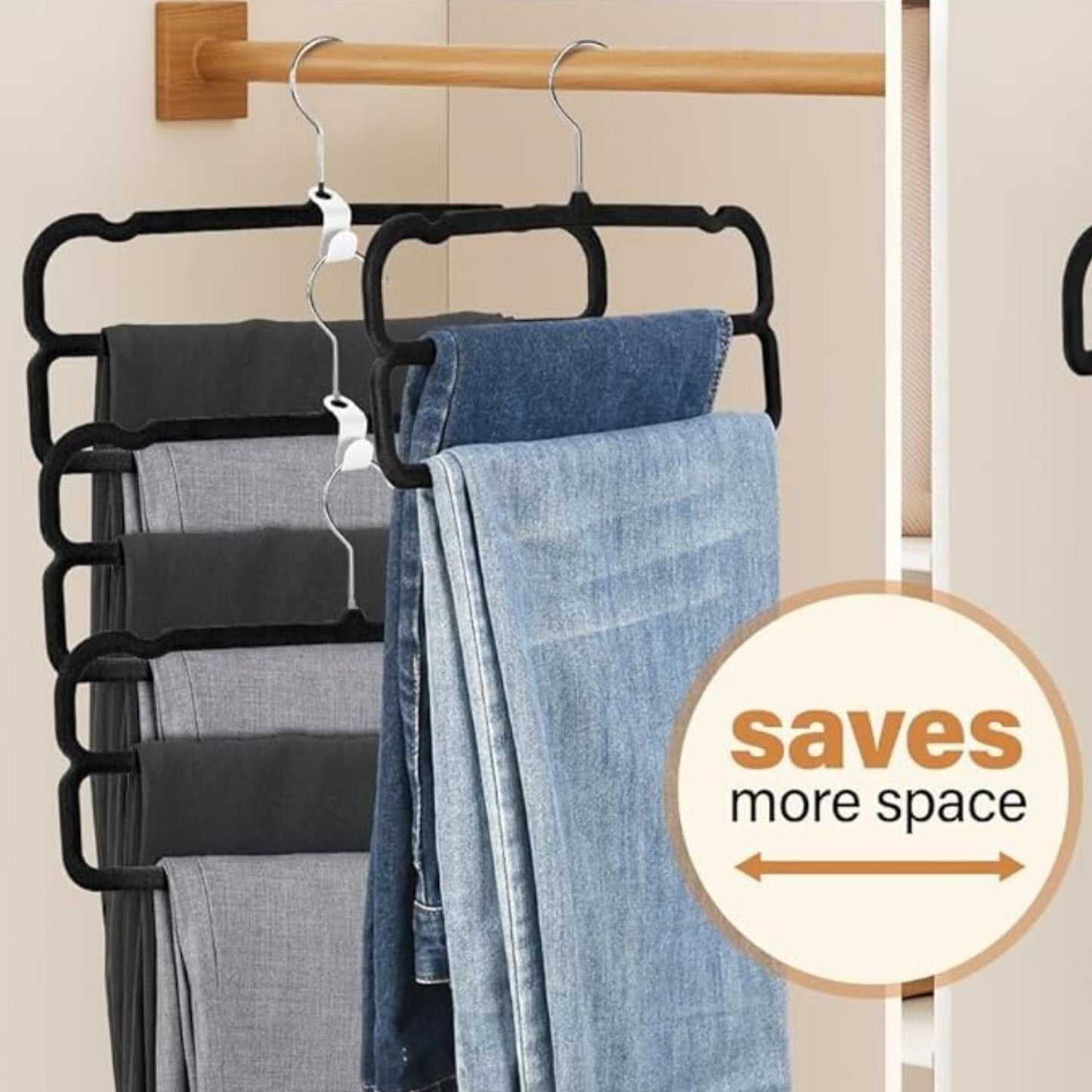 Home Collection Pack of 10 Non-Slip Slim Velvet Pant and Trouser Hangers
