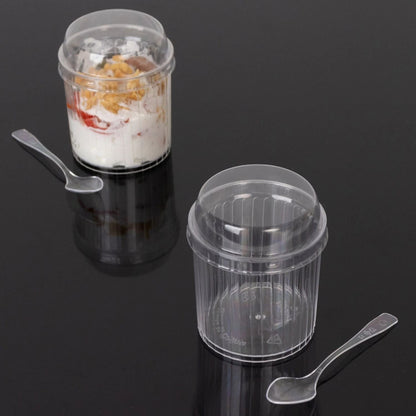 Home Collection Pack of 24 Clear Ribbed Plastic Dessert Cups 5oz