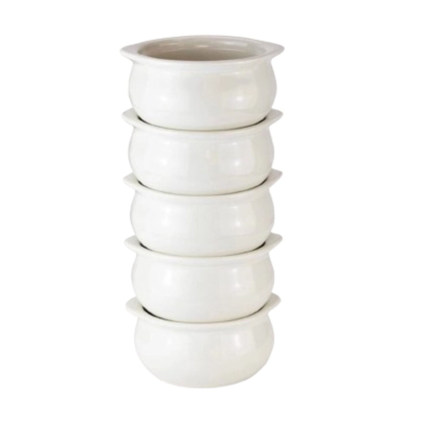 Home Collection Set of 4 French Onion Soup Crocks 12 oz White