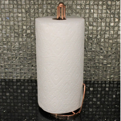 Home Collection Countertop Rose Gold Steel Paper Towel Holder
