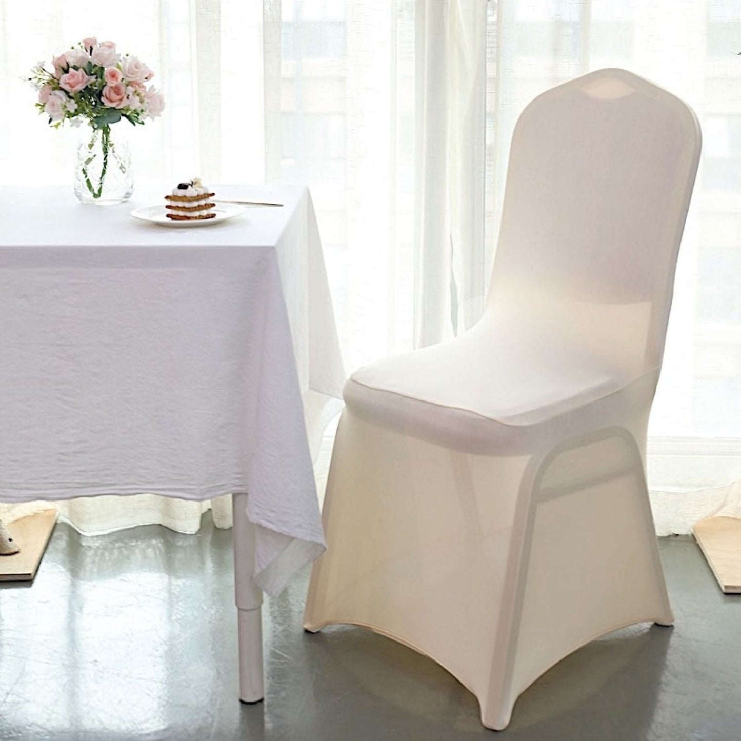 Home Collection Pack of 6 Banquet Stretch Spandex Chair Covers