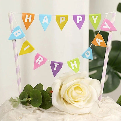 Home Collection Happy Birthday Cake Topper Banner Set