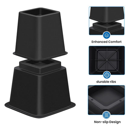 Home Collection 6Pcs Heavy Duty Adjustable Bed Risers 8"
