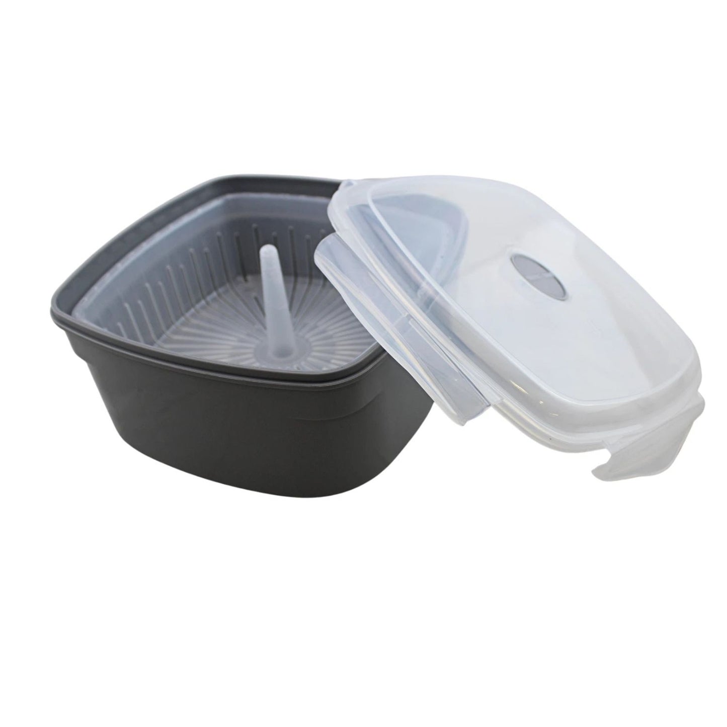 Home Collection Microwave Vegetable Steamer Cooker Grey