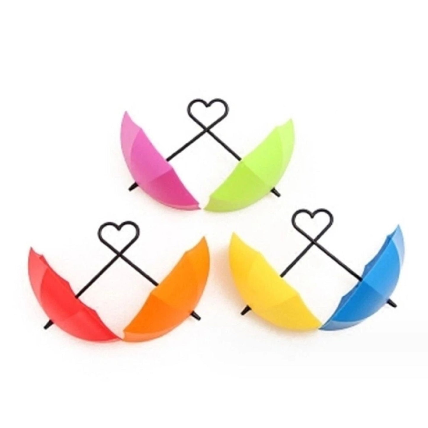 Home Collection Pack of 6 Umbrella Wall Hooks Colorful Decorative Holder