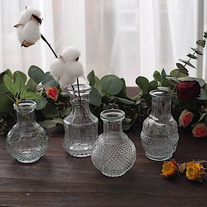 4PCS Clear Glass Flower Vases