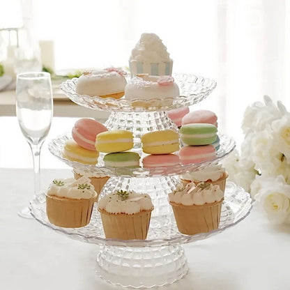 Home Collection Stackable Clear Plastic Cupcake Stands