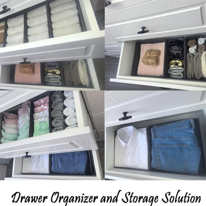 Home Collection Collapsible Sock Drawer Organizer Fabric Storage Bins