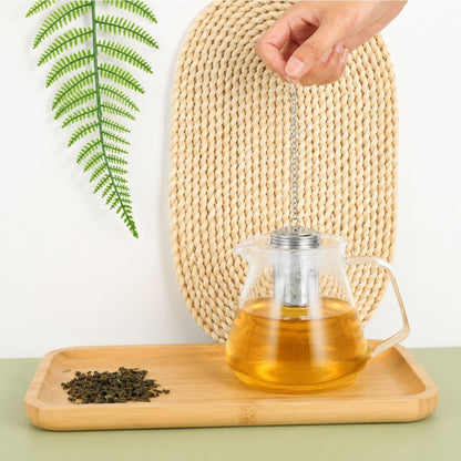 Home Collection Pack of 2 Stainless Steel Tea Infusers with Chain Hook and Threaded Lid