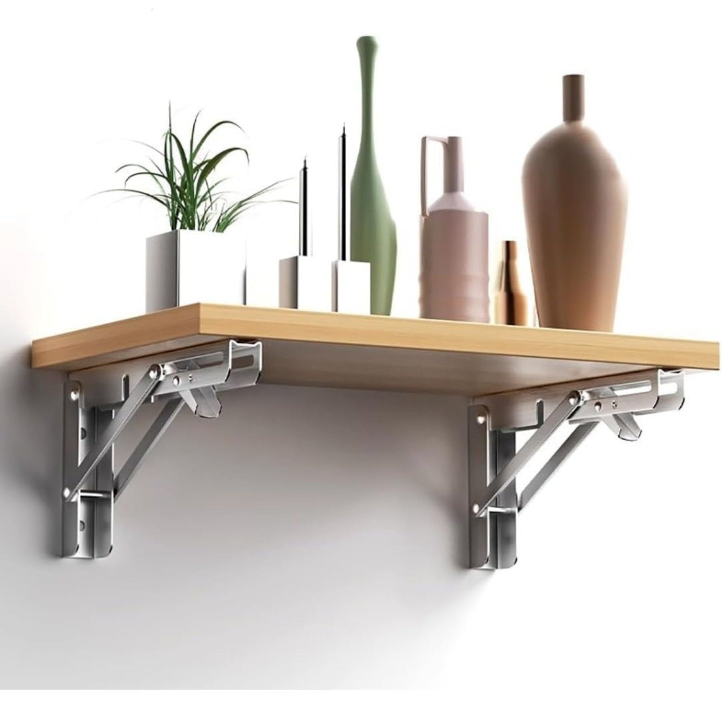 Home Collection 2Pcs Folding Shelf Brackets 14"