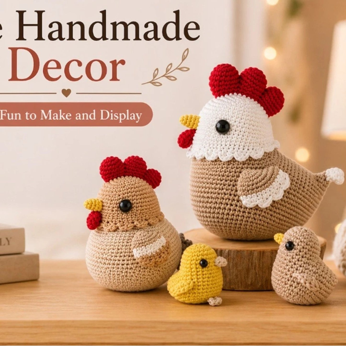 Home Collection Pack of 4 Chicken Family Crochet Kit for Beginners