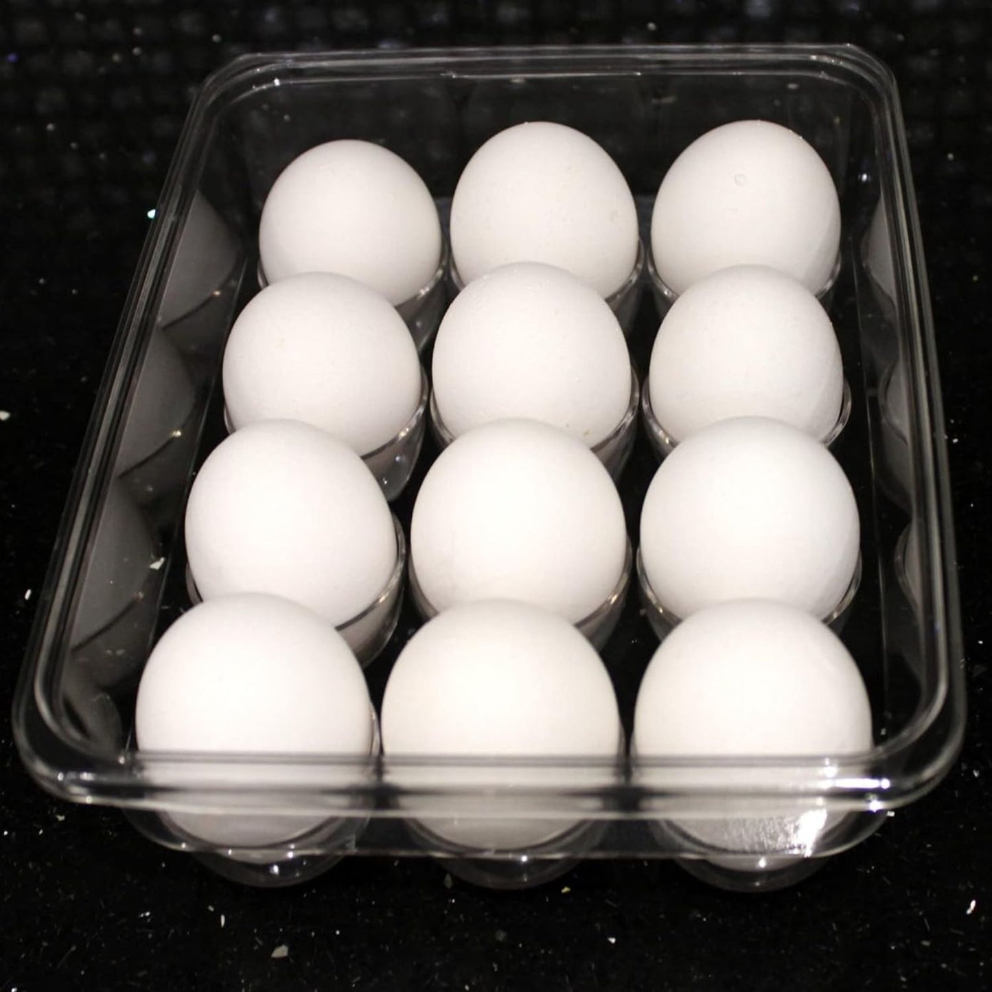 Home Collection Stackable Plastic Egg Holder for Refrigerator with Lid