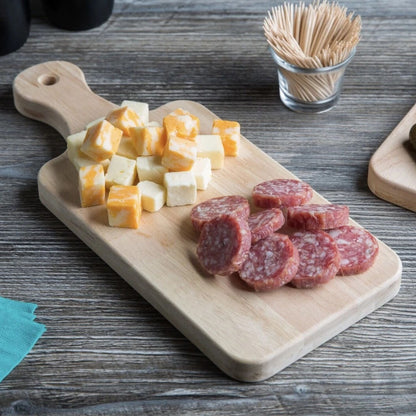 Home Collection Wooden Bread and Charcuterie Cutting Board with Handle Large 18x8x0.75 inch