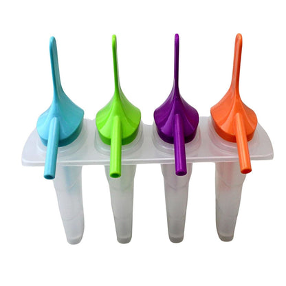 Home Collection Pack of 4 Ice Lolly Pop Mold with Straws
