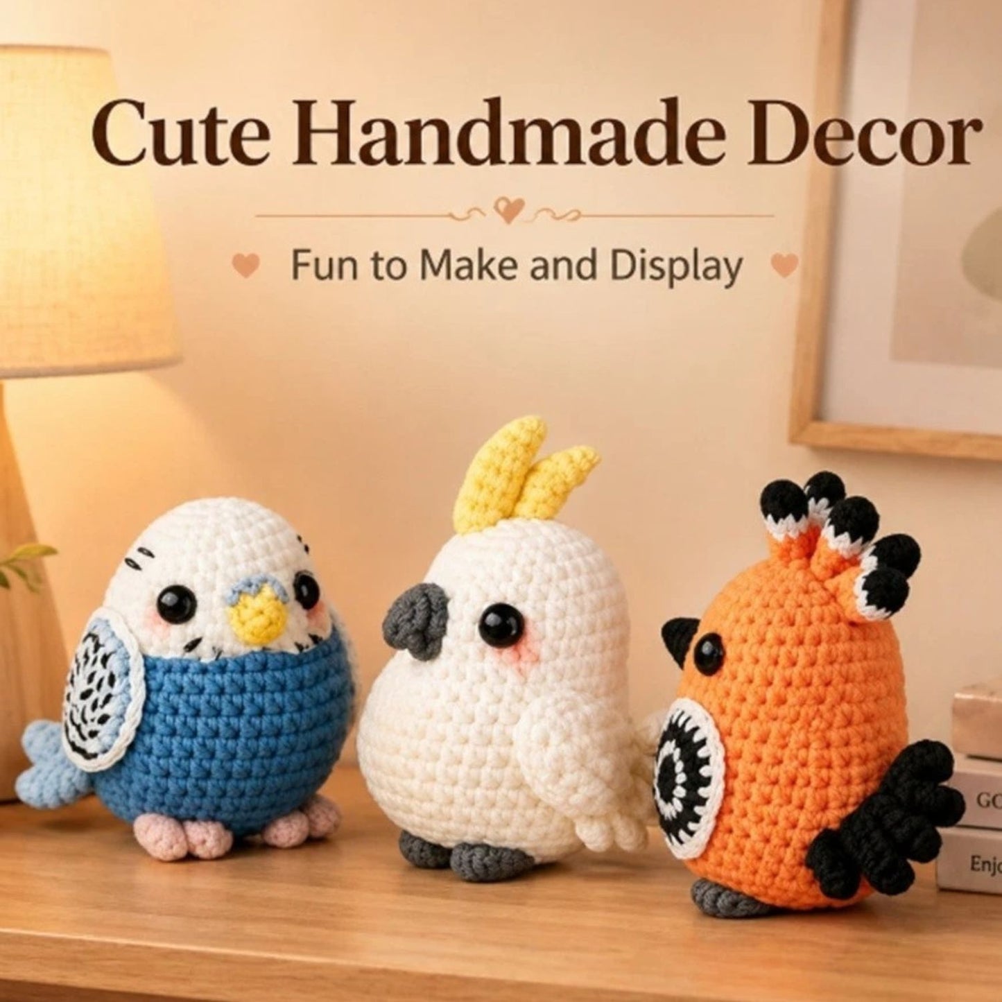 Home Collection Pack of 3 Parrots Crochet Kit for Beginners