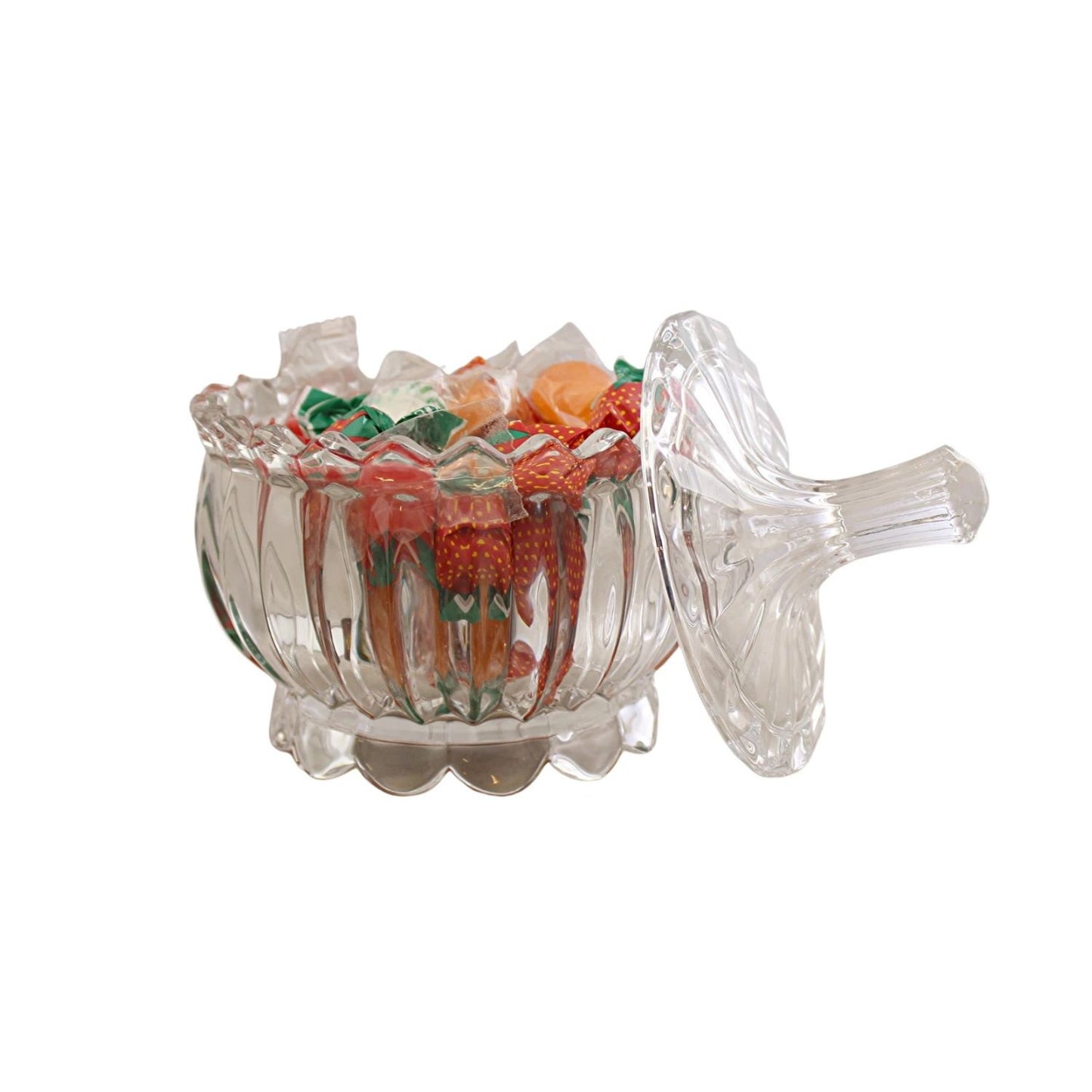 Home Collection Large Round Glass Candy Bowl with Lid