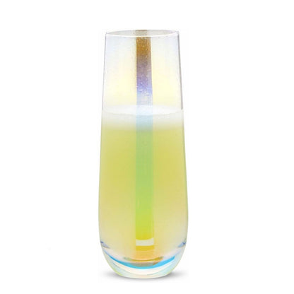 Home Collection 4Pcs Iridescent Stemless Champagne Flutes