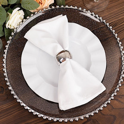 Home Collection 6-Pack Round Beaded Rim Charger Plates 12"