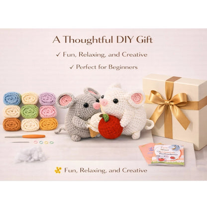 Home Collection Pack of 2 Hamster Crochet Kit for Beginners